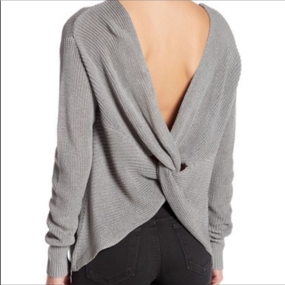Cotton Emporium Sweaters - Sexy Grey Cotton Emporium Knot Back Sweater L